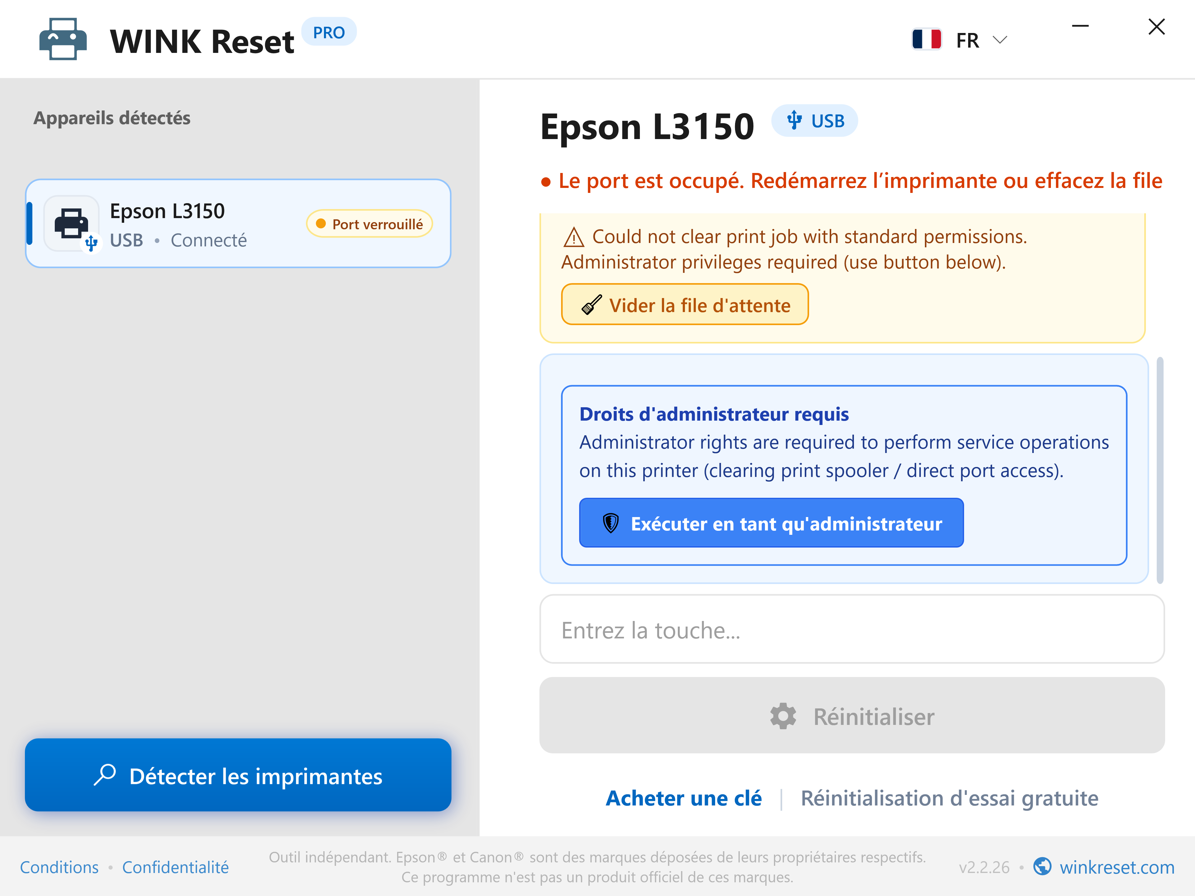 Élévation des privilèges Administrateur (UAC) en un clic - WINK Reset PRO (FR)