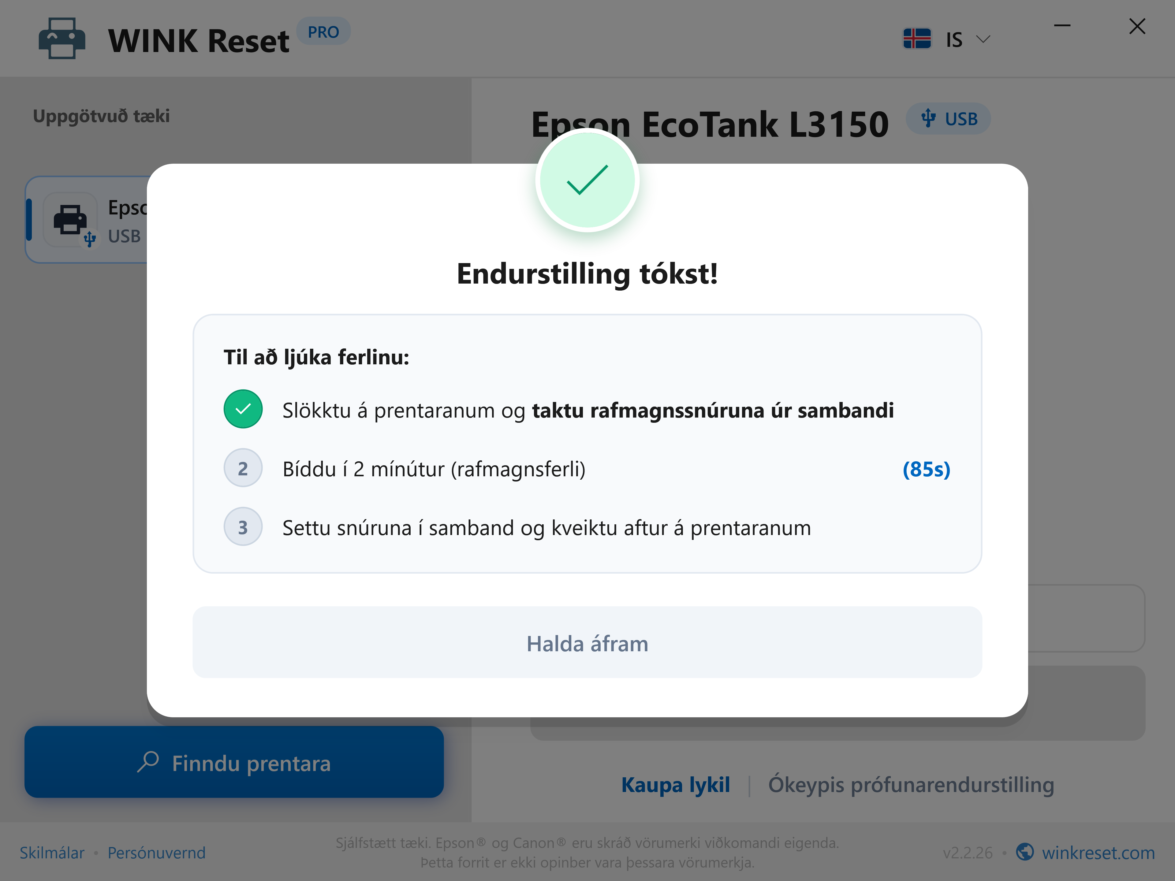 Árangursrík endurstilling og aðstoð við afhleðslu móðurborðs - WINK Reset PRO (IS)