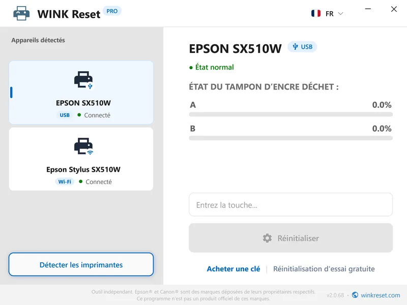 compteurs tampon encreur epson reinitialises a zero