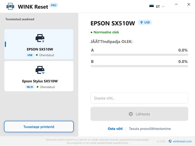 epson loendurid edukalt nullitud