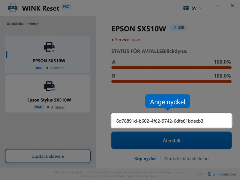 epson spillblacksbehollare wic ange nyckel sv