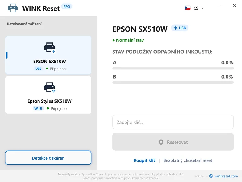 pocitadla inkoustove podlozky epson uspesne vynulovana
