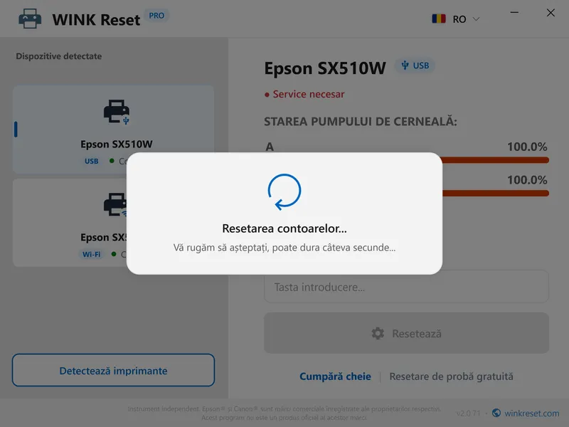 reparare lumini rosii intermitente epson wic reset ro