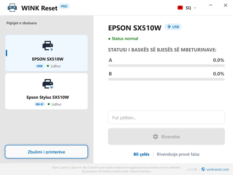 sportele epson te rivendosura ne zero