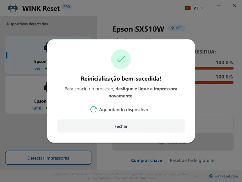 wink reset almofadas wic sucesso reiniciar pt