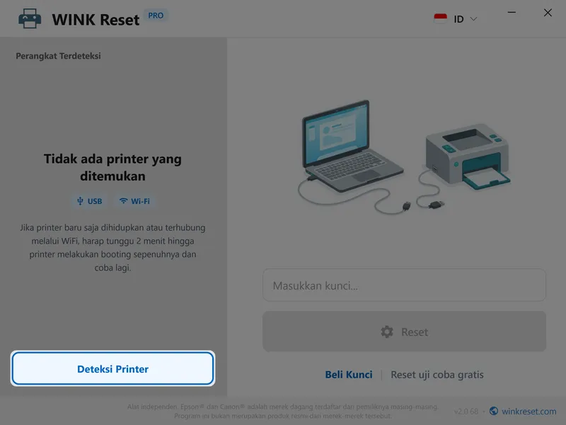 wink reset busa pembuangan wic epson deteksi id