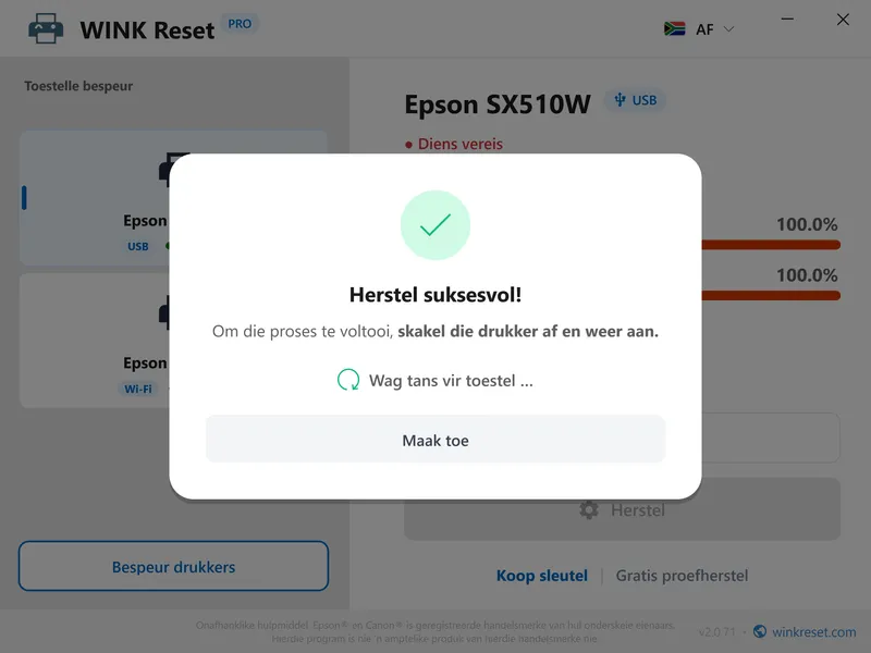 wink reset inkkussing wic sukses herbegin af