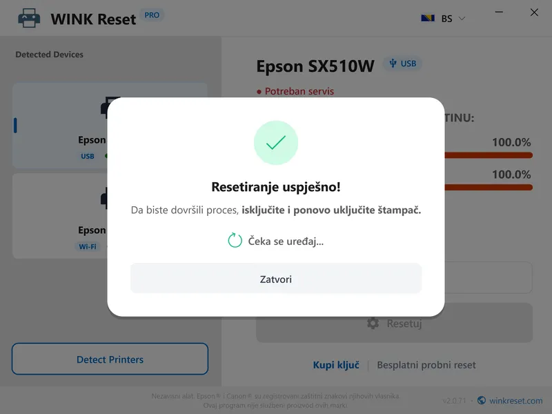 wink reset jastucic tinte wic uspjesno ponovno pokretanje bs
