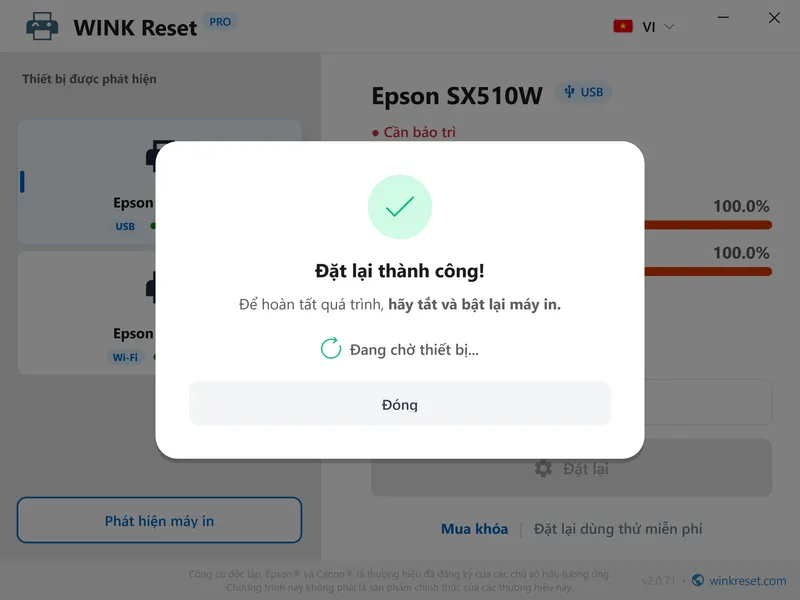 wink reset muc thai wic thanh cong khoi dong lai vi