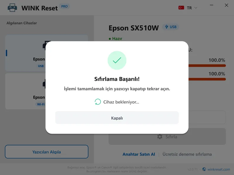 wink reset murekkep pedi wic basarili yeniden baslat tr