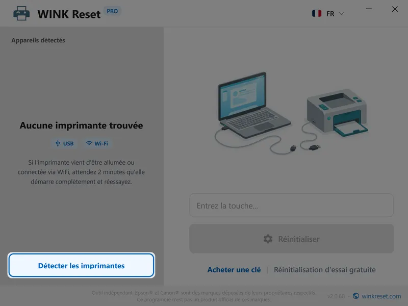 wink reset tampon encreur wic epson detecter fr