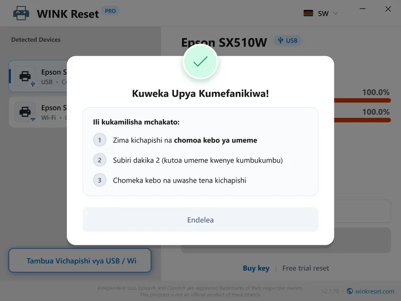 wink reset wic counter success restart sw