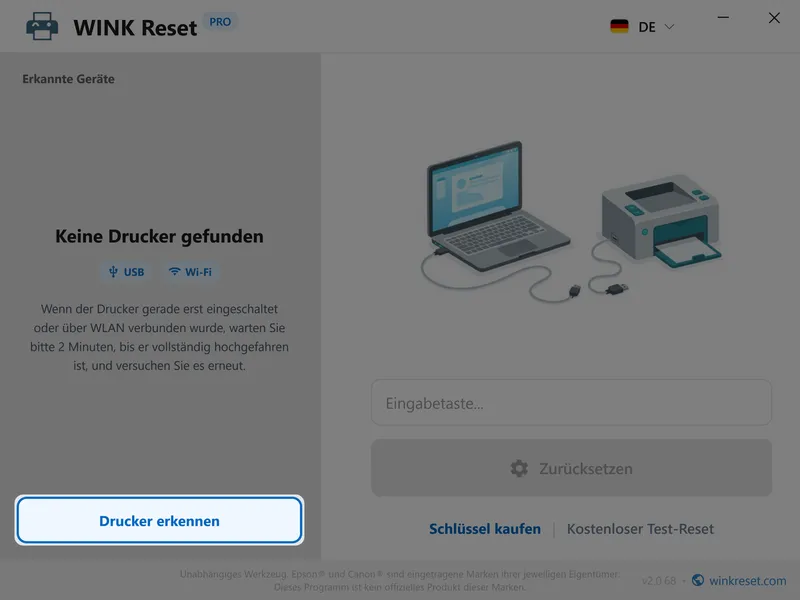 wink resttintentank wic epson drucker erkennen de